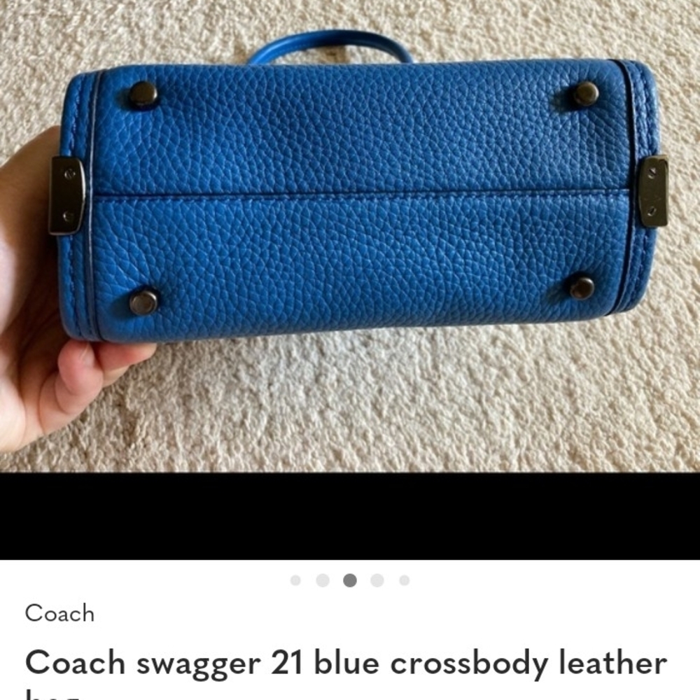 Coach Swagger 21 Blue Leather Crossbody Bag - Picture 6 of 7